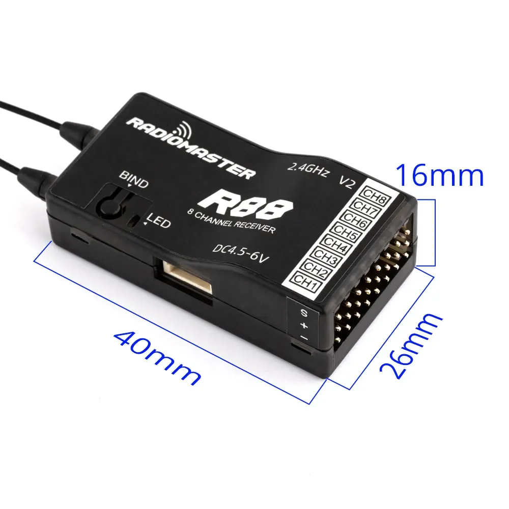 Receiver Sbus 8Ch - RadioMaster R88 V2.0 Receptor SFHSS PWM/Sbus