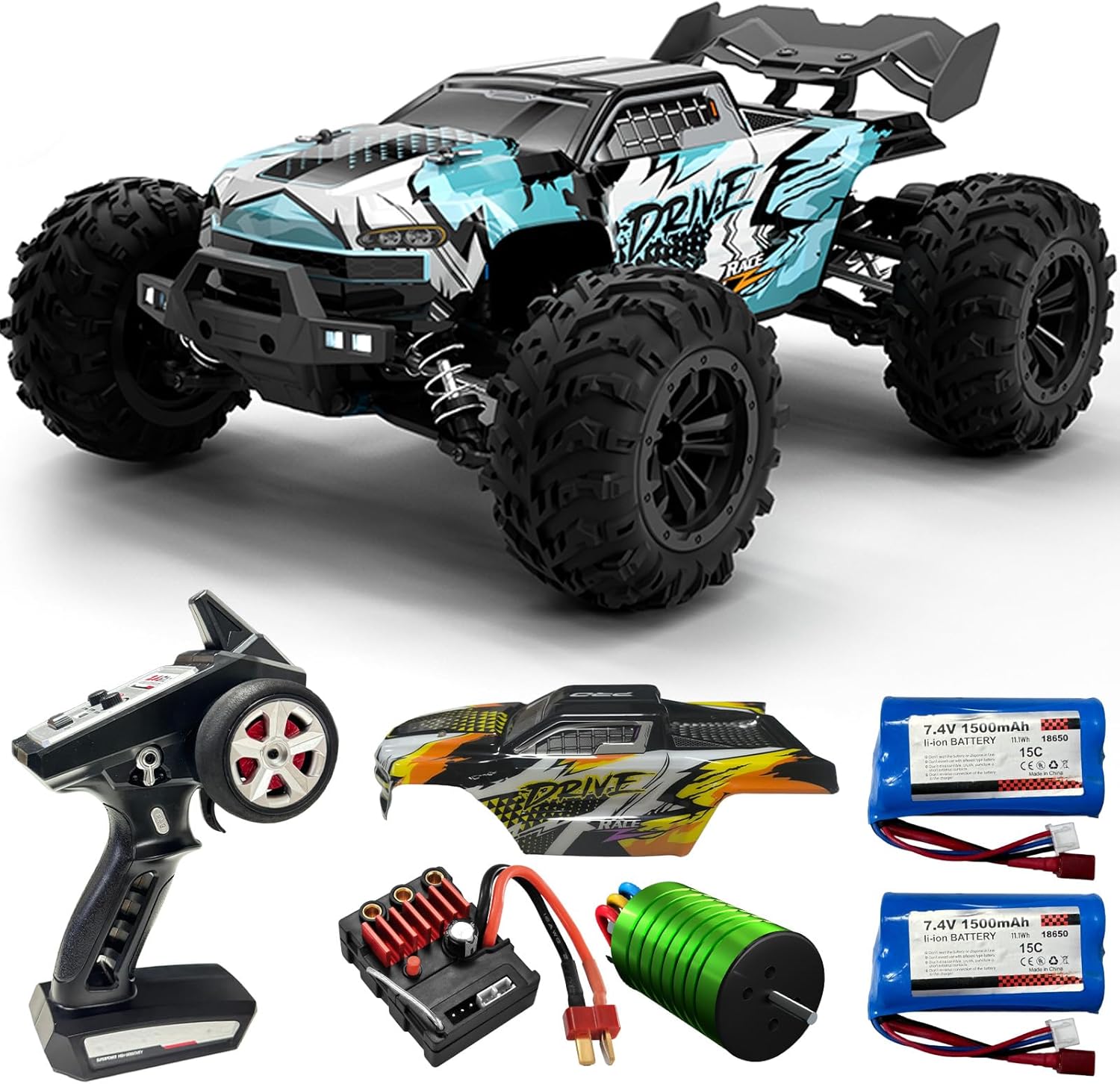 Rc Hobby Grade Monster Truck - Camioneta Monstruo RC sin Escobillas Escala