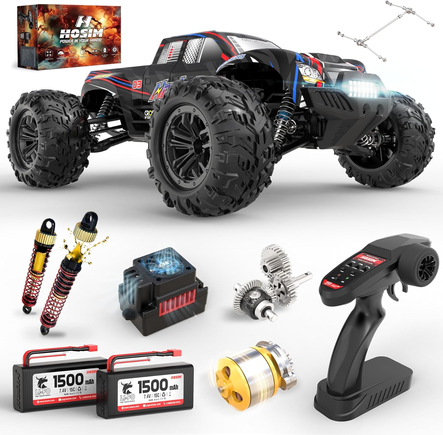 Rc Hobby Grade Monster Truck - Camioneta Monstruo RC sin Escobillas de